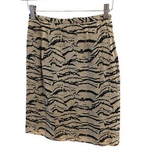 Tao- Silk Black and Cream Patterned Women’s Skirt